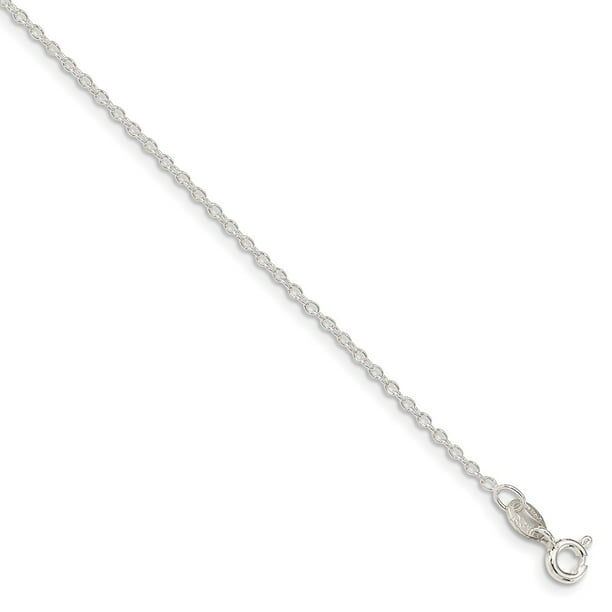 Solid Sterling Silver Cable Chain Necklace 18 1.5mm